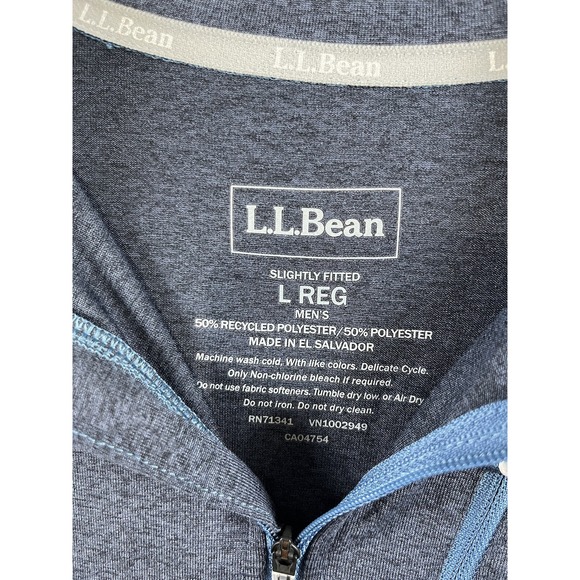 LL Bean Pullover Men's L Blue Quick Dry Trail Tee Baselayer 1/4 Zip Active - Picture 4 of 7